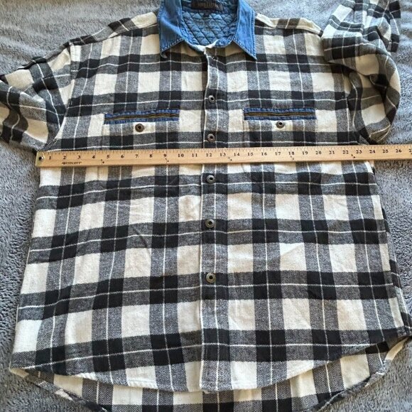 VTg Fryday Club Mens Flannel Jacket XL Plaid Shacket Western Outdoors 17155 - Picture 13 of 14